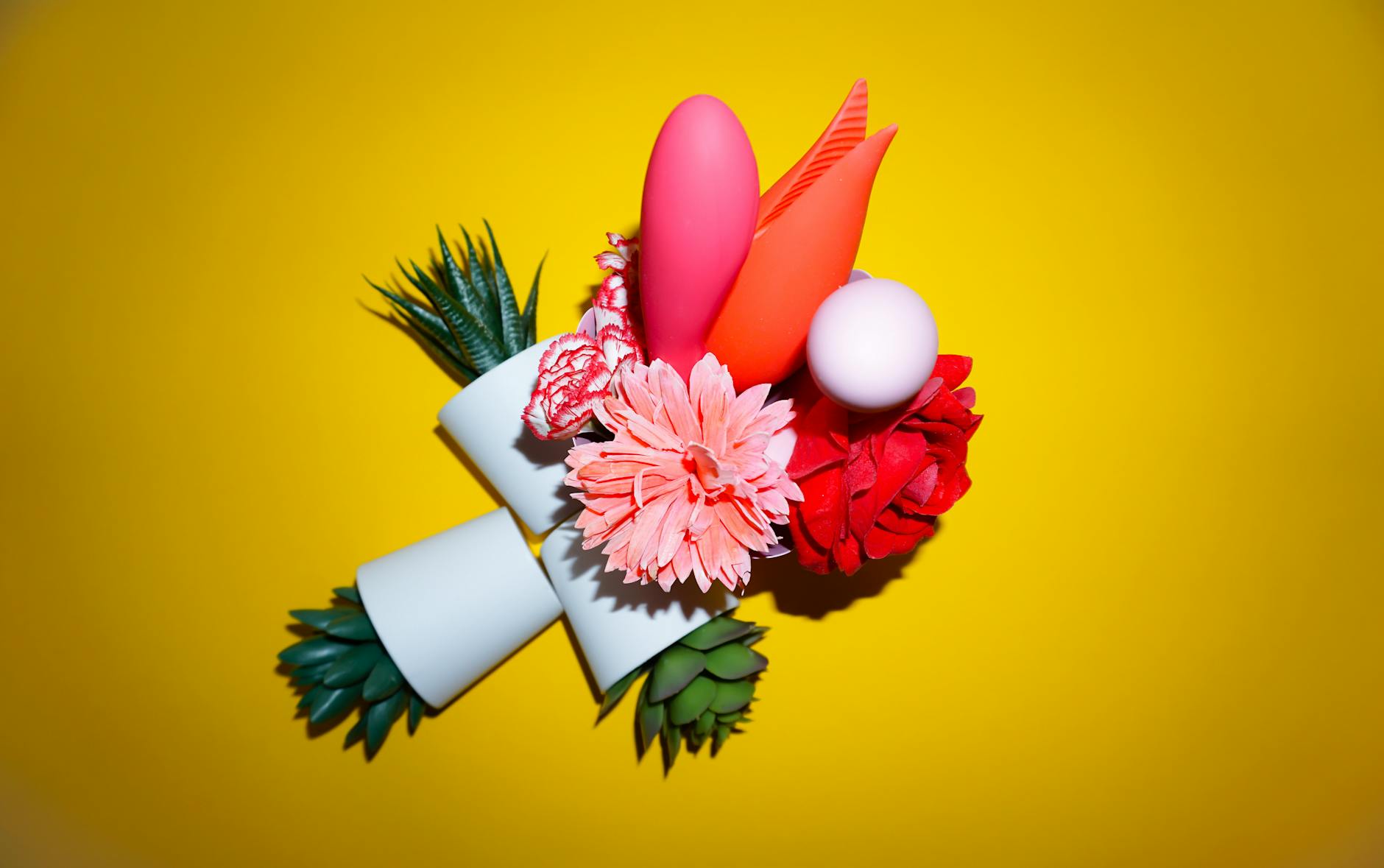 Yellow silicone vibrator on a bright background symbolizing renewed pleasure and desire
